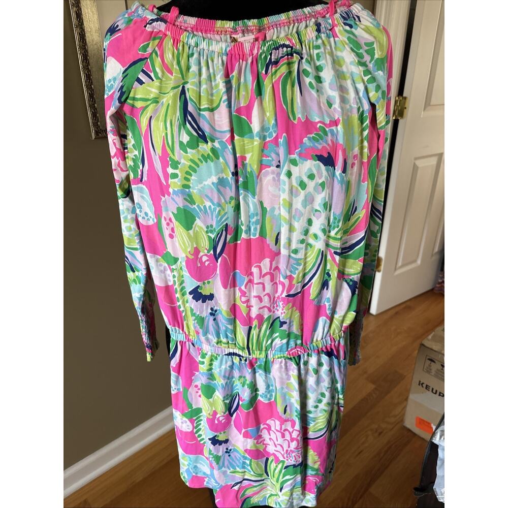 Lilly Pulitzer Lana Skort Romper Raise the Bar Off Shoulder sz xs/S pink green